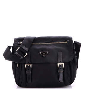 Prada Double Buckle Flap Messenger Bag #241184P11B